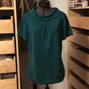 Banana republic emerald green cowl neckline top